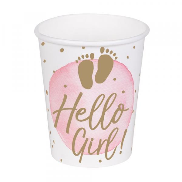 10 Papierbecher Hello Girl! 210ml