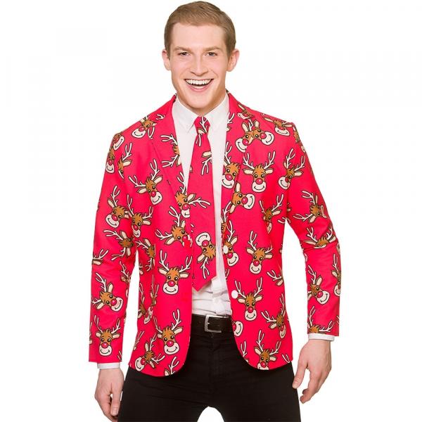 Weihnachten Jacket & Krawatte Rot mit Rentier