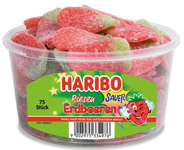 Haribo Dose Saure Riesen-Erdbeeren 75 Stück