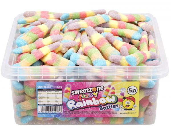 Sweetzone Fizzy Rainbow Bottles 120 Stück Saure Regenbogen Flaschen