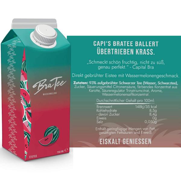 Bratee von Capital Bra Eistee Wassermelone 750ml