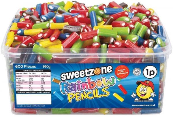 Sweetzone Rainbow Mini Pencils 600 Stück bunte Mini Stifte