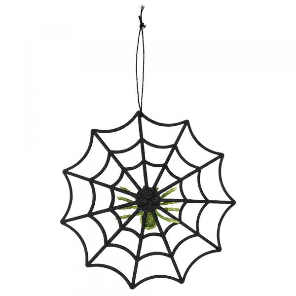 Spinngewebe Glitter mit Spinne (30 cm)