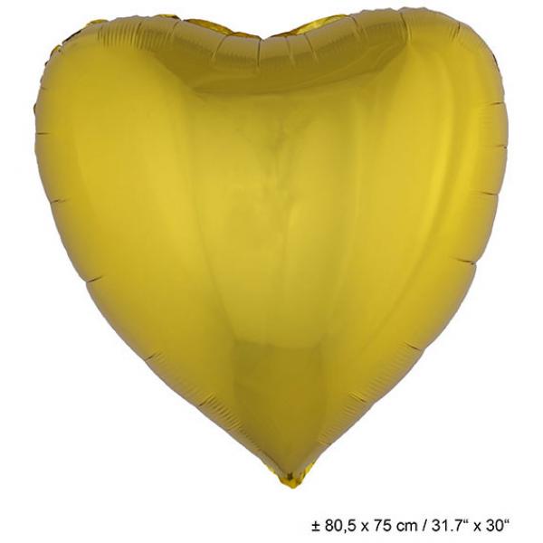 Folienballon Herz Gold 80x75 cm