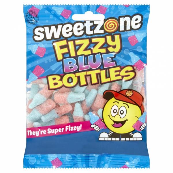 Sweetzone Fizzy blue Bottles Bag 90g Saure Blaue Flaschen