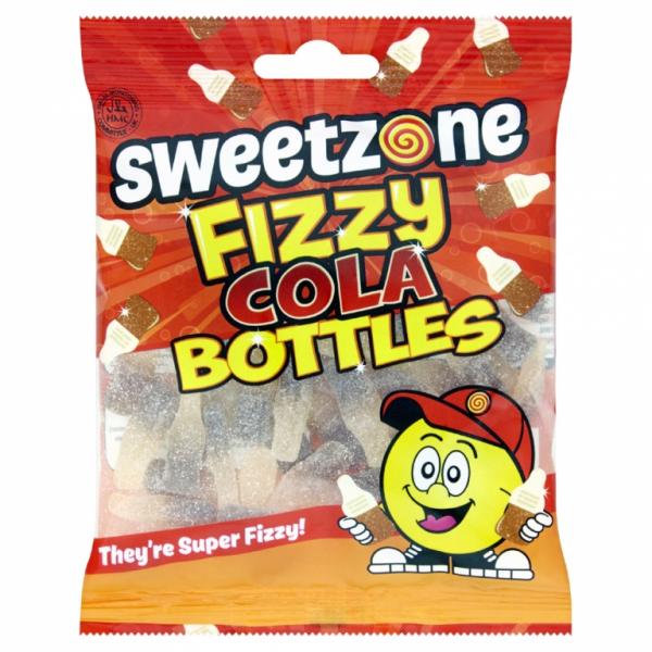 Sweetzone Fizzy Cola Bottles Bag 90g Saure Cola Flaschen