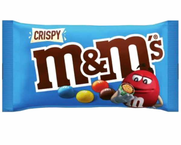 M&M'S Crispy 38,3g Dragierte Milch-Schoko-Kugeln mit Knusperreis-Kern