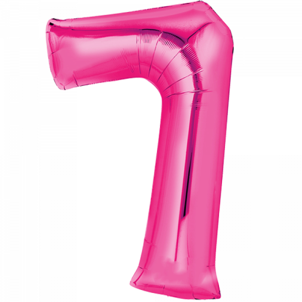 Folienballon Zahl - 7 - Pink 86cm