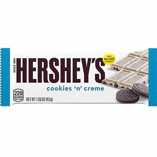 Hersheys Cookies N Creme Weisse Schokolade Riegel 43g