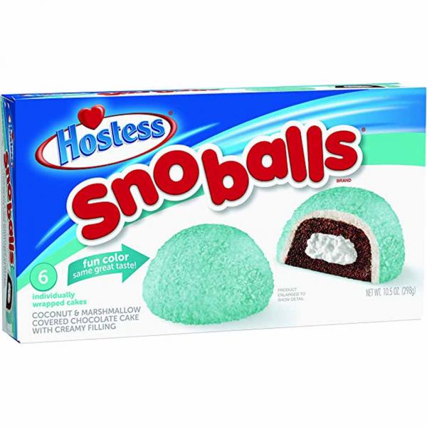 Hostess Snoballs 6 Schokoladenkuchen mit Marshmallow-Mantel