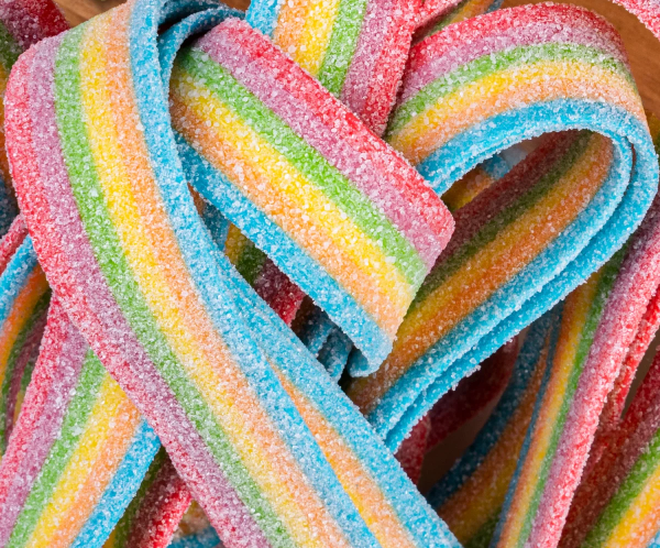 Fizzy Rainbow Bänder 100g Halal Fruchtgummi