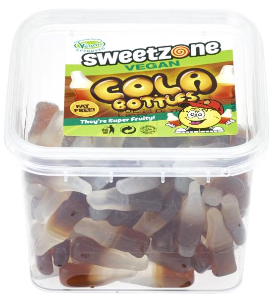 Sweetzone Vegan Cola Bottles Tub 180g Autopack Vegane Cola Flaschen