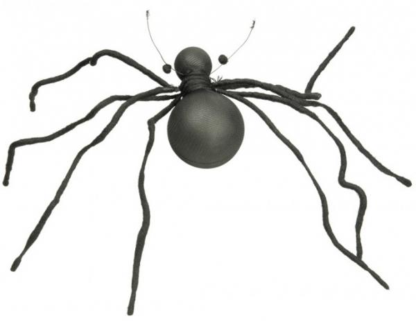 Grosse schwarze 35cm Spinne Halloween Deko