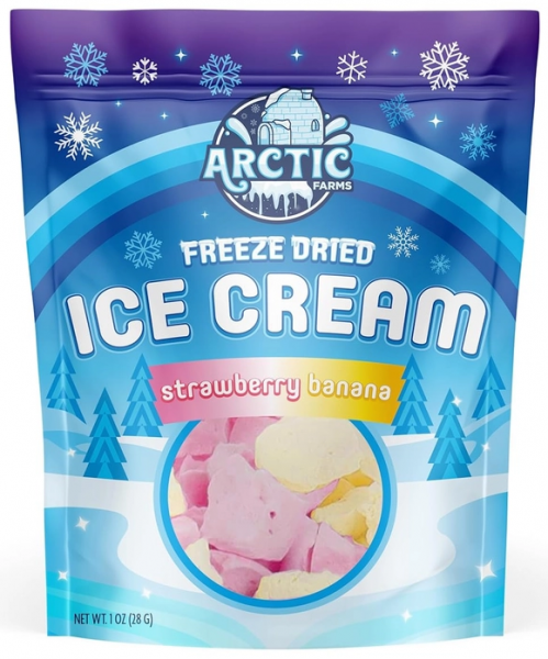 Freeze Dried Eiscreme Stückchen Strawberry Banane