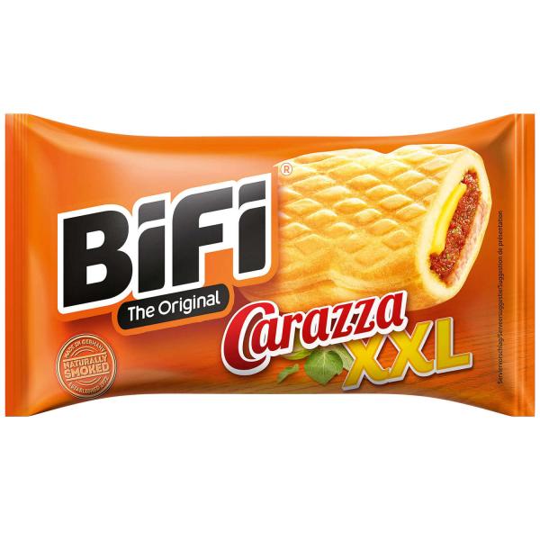 BiFi Pizza Carazza XXL 75g Weizengebäck mit Salami, Pizza-Sauce und Käse