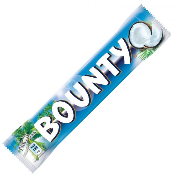 Bounty 57g Doppel-Riegeln aus Milchschokolade mit Kokos