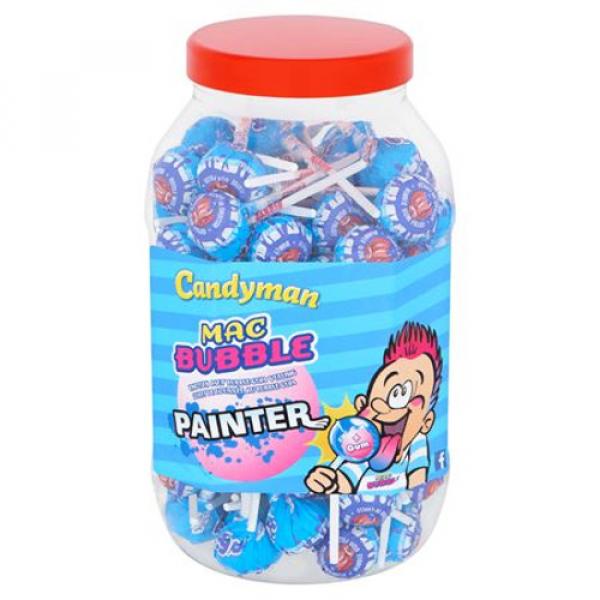 Candyman Blaubeere Lollies mit Kaugummi 100 Stück