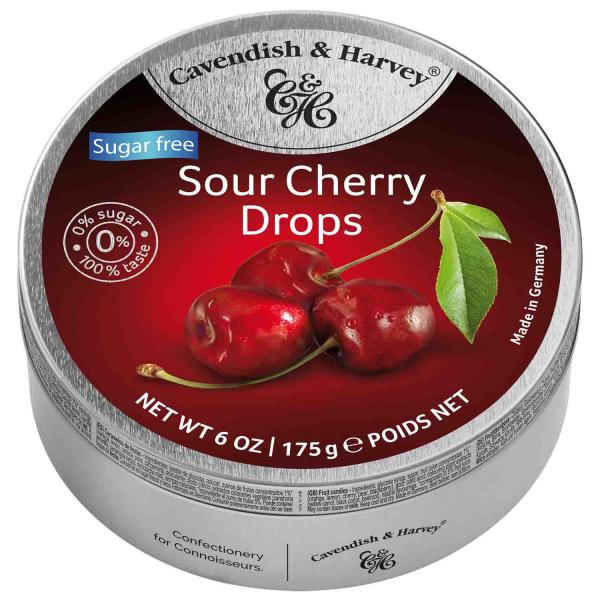 Cavendish & Harvey Sour Cherry Drops sugarfree 175g