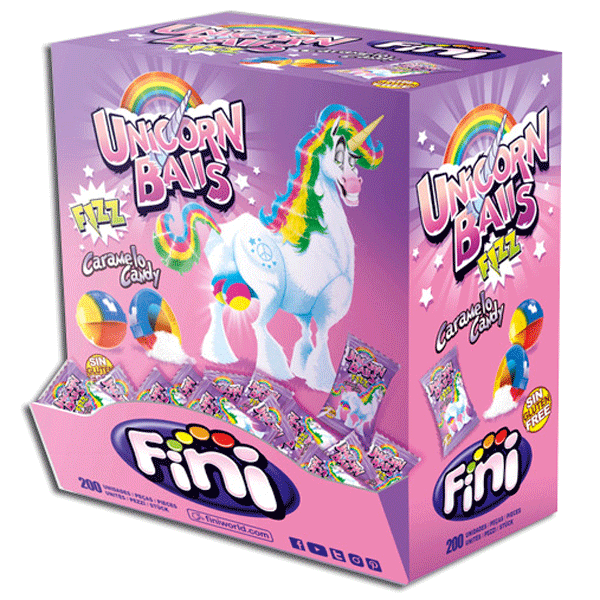 Fini Unicorn Balls Fizz saure Hartkaramellen 200er