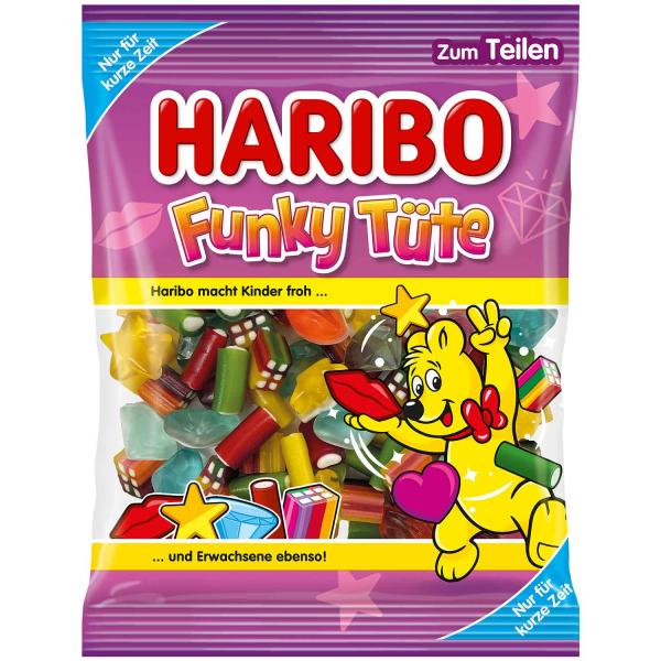 Haribo Funky Tüte 175g Mischung aus Fruchtgummi und Konfekt