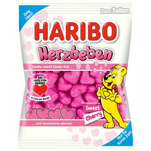 Haribo Herzbeben 160g Schaumzucker mit Kirschgeschmack