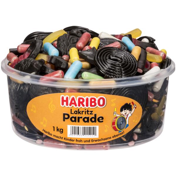 Haribo Lakritz Parade 1kg Mischung aus Lakritz, Lakritz-Konfekt und Lakritz-Dragees