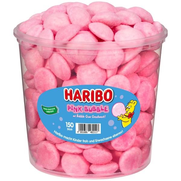 Haribo Pink Bubble 150 Pink Bubbles aus Schaumzucker.