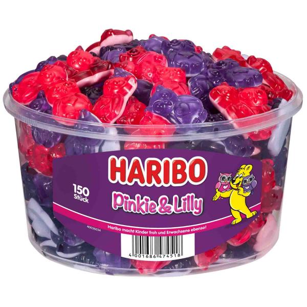 Haribo Pinkie & Lilly 150 Eulen mit Schaumzucker Himbeer und Cassis Geschmack