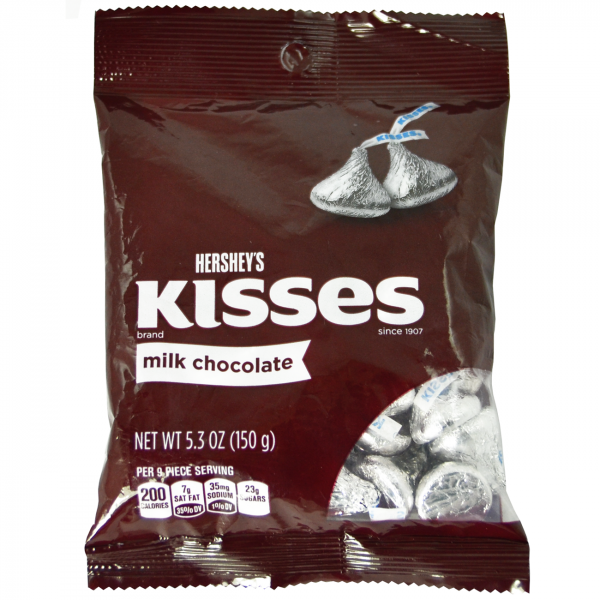 Hershey's Kisses Milk Chocolate 150g Einzeln gewickelte Milch-Schokoladen in Tropfenform