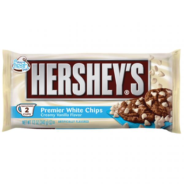 Hershey's Premier White Chips 340g Weiße Schokoladen-Stückchen mit Vanille-Geschmack zum Backen