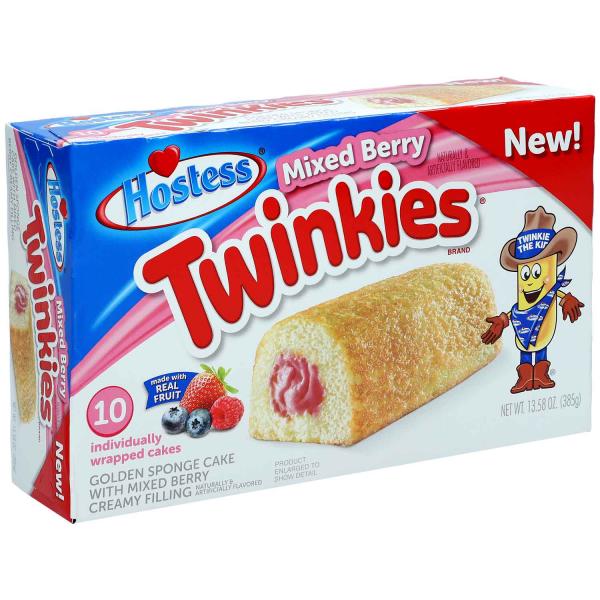 Hostess Twinkies Mixed Berry 10 Mini-Soft-Kuchen mit Beeren-Creme-Füllung