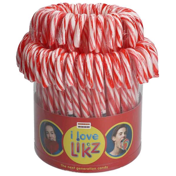 I love Likz Zuckerstangen 14cm rot-weiß 72er