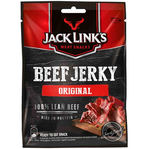 Jack Link's Beef Jerky Original 25g Rindfleisch Streifen HALAL-Zertifizierung.