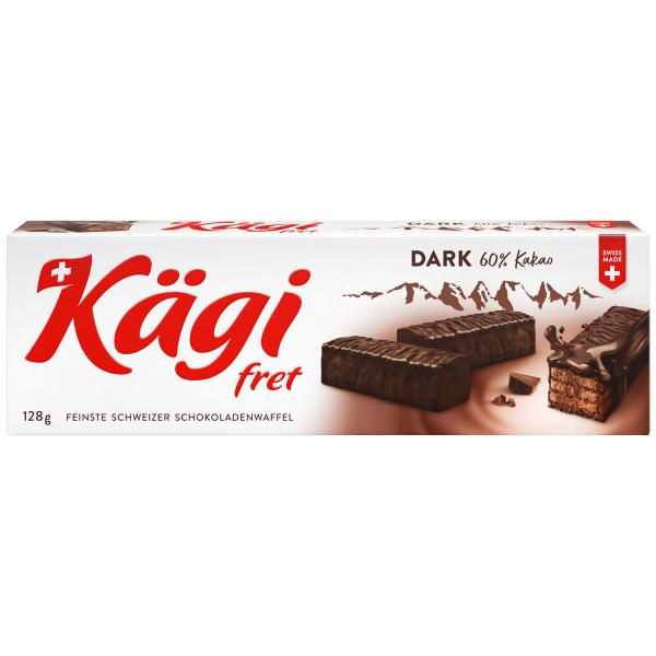 Kägi Dark Schweizer Waffelspezialitäten 128g 