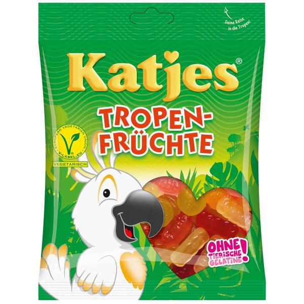 Katjes Tropen Früchte Fruchtgummi Tropenfrucht Geschmack Gelatinefrei. Für Vegetarier geeignet.