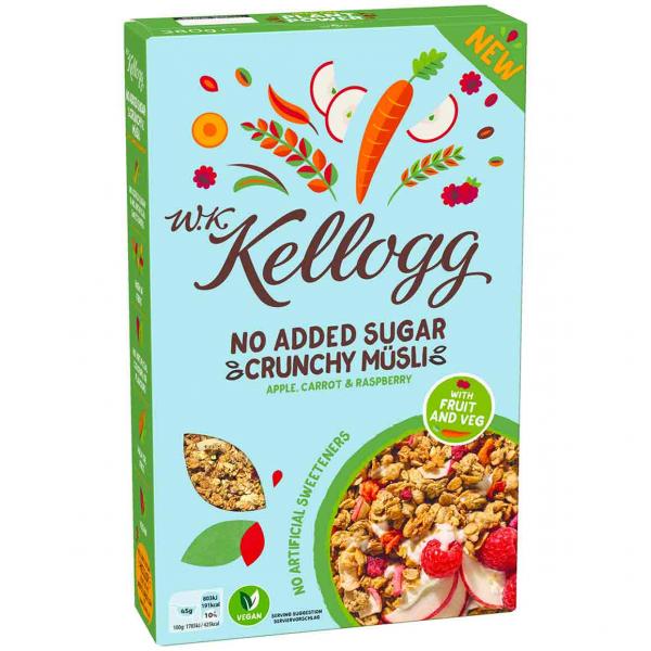 Kellogg No Added Sugar Crunchy Müsli Apple, Carrot & Raspberry