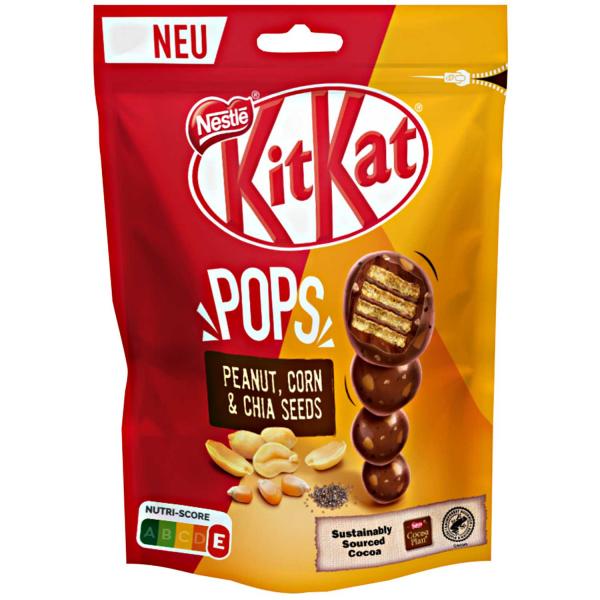 KitKat Pops Peanut, Corn & Chia Seeds 200g Knusperkugeln aus Milchschokolade mit Waffel