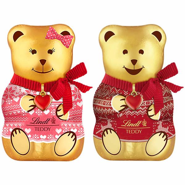 Lindt Teddy Pullover Rot & Rosa 100g