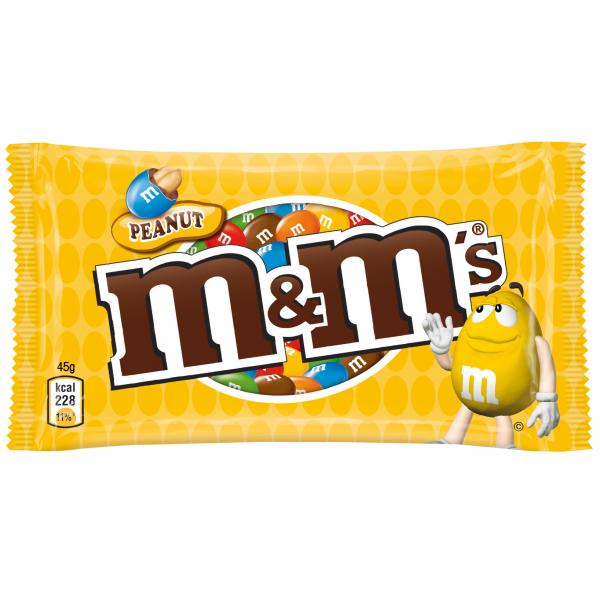 m&m's Peanut 24×45g Thekendisplay mit 24 Portionspackungen Erdnuss