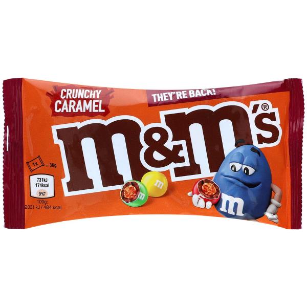 M&M'S Crunchy Caramel 36g Schokolinsen mit Karamellfüllung