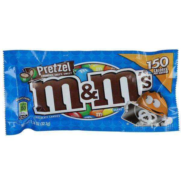 M&M'S Pretzel 32,3g Dragierte Milchschokoladen-Kugeln mit Laugengebäck-Kern