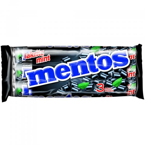 mentos Lakritz Mint 3x37,5g