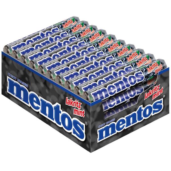 Mentos Lakritz Mint Kaudragees mit Lakritz- und Minzgeschmack