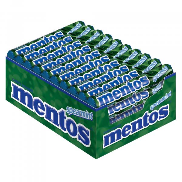 mentos Spearmint Rolle Kaudragees mit Spearmint Geschmack