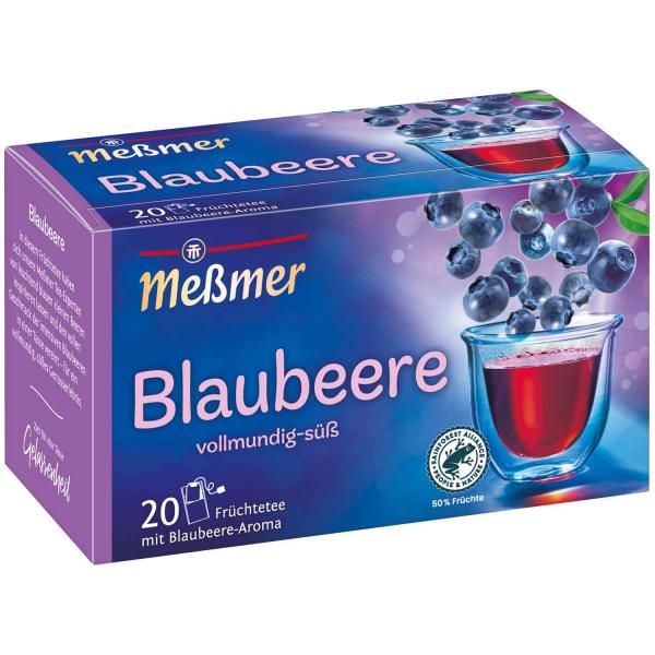 Meßmer Blaubeere 20er  20 Beutel Früchtetee mit Blaubeeren-Geschmack