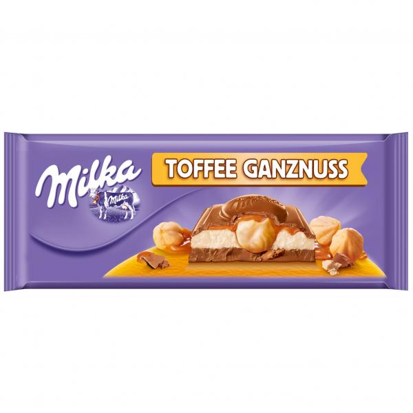 Milka Toffee Ganznuss 300g XXL-Tafel aus Alpenmilchschokolade