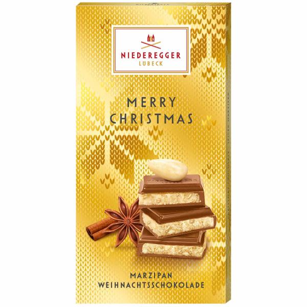 Niederegger Merry Christmas Weihnachtsschokolade Marzipan 110g