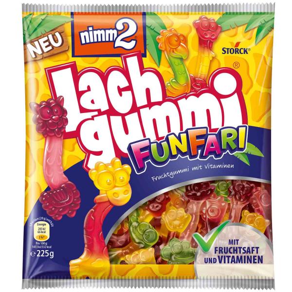 nimm2 Lachgummi Funfari 225g Fruchtgummi. Für Vegetarier geeignet.