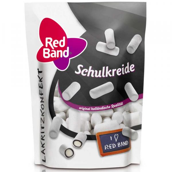 Red Band Schulkreide 175g Dragierte Lakritz-Stäbchen. Im praktischen Standbeutel.