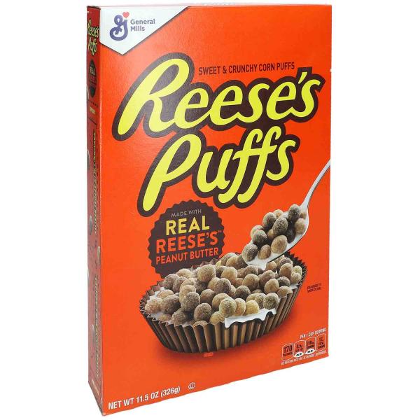 Reese's Puffs 326g Frühstückscerealien aus Vollkorn mit Hershey's Kakao und Reese's Erdnussbutter